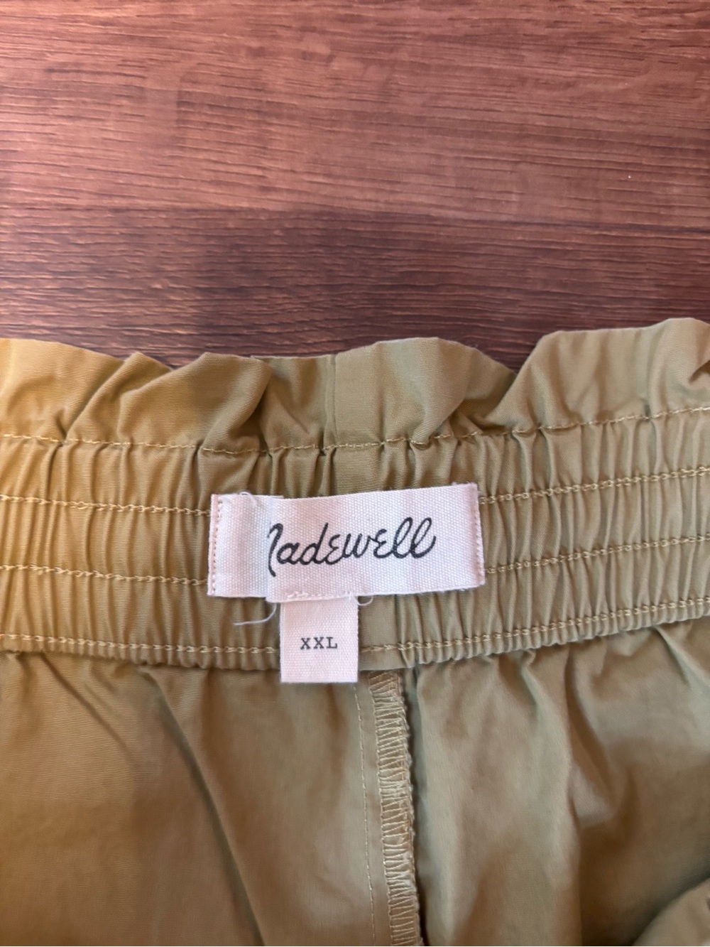 Madewell Women’s XXL Khaki Pull On Pants Elastic Waist Wide Leg - Picture 4 of 5